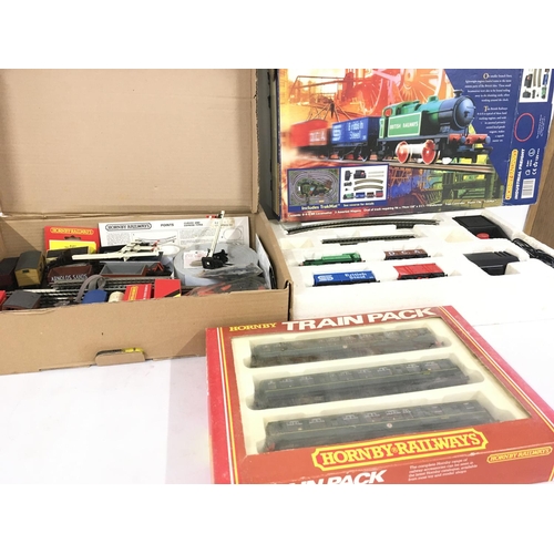 480 - A collection of of Hornby model railway including boxed R841 Industrial Freight set. Plus R369 3 pie... 