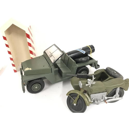 489 - A Collection of Vintage Action Men with Vehicles and Accessories.