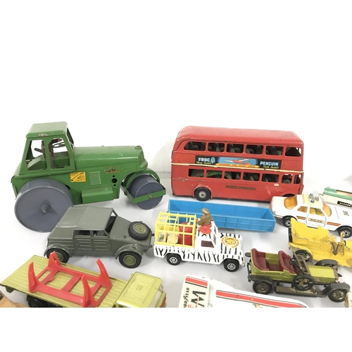 491 - A Box Containing Playworn Diecast Including Dinky. Matchbox Etc.