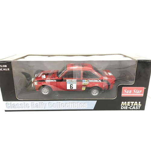 493 - A Boxed Sunstar Ford Escort MKII Rally Car. 1:18 Scale.