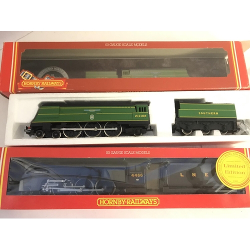 502 - 2 Boxed Hornby 00 Gauge Locomotives. A SR Battle Of Britain Loco Spitfire #R.374 and a LNER A4 Herri... 