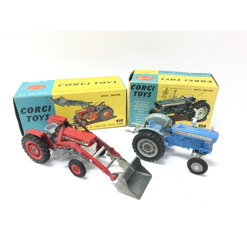 53 - A Boxed Corgi Massey-Ferguson 65 Tractor With Fork #57 and a Ford 5000 Super Major Tractor #67. No D... 