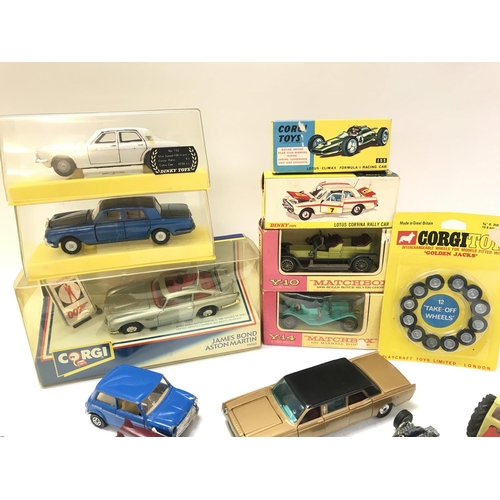 71 - A Collection of Boxed and Loose Diecast. 2 X Empty Boxes for a Lotus-Climax and Lotus Corfina Rally ... 