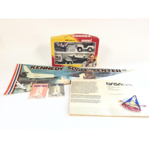 712 - A box containing a NASA space set with additional accessories. Also a Boxed Superkings Matchbox K-21... 