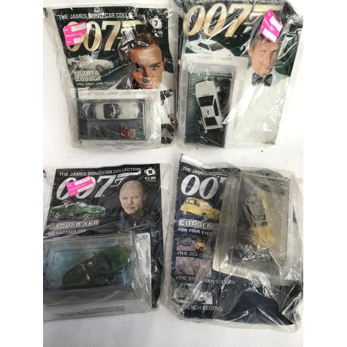 718 - 4 X James Bond Car Collection Magazines with Cars.NO RESERVE