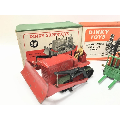 72 - A Boxed Dinky Blaw Knox Bulldozer #561 and a Conentry Climax Fork Lift Truck #14c.