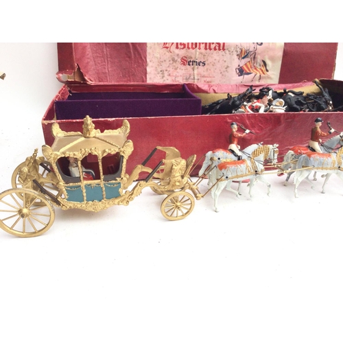 720 - A Boxed Britains Her Majestys Stage Coach #9401 and Including Extra Plastic Britains mounted Band.Bo... 