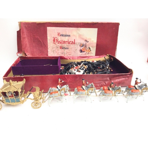 720 - A Boxed Britains Her Majestys Stage Coach #9401 and Including Extra Plastic Britains mounted Band.Bo... 