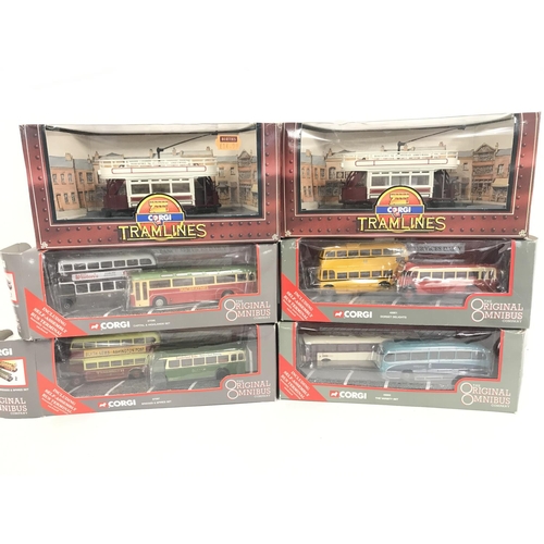 728 - A Collection of Boxed Corgi Original Omnibus and Corgi Tramlines. NO RESERVE