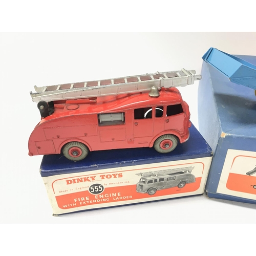 77 - A Boxed Dinky Fire Engine #555 and a Elevator Loader #564.