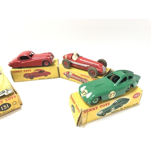 78 - 4 Boxed Dinky Vehicles. A Cadillac Tourer #131 a Jaguar XR120 #157. A Alfa Romeo Racing Car #232 and... 