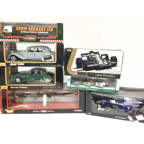 97 - A Collection of Boxed Diecast including Maisto. Corgi and Minichamps.