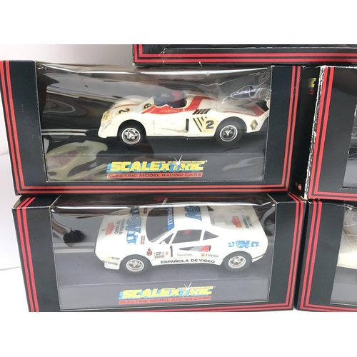 1011 - 5 Boxed Scalextric Cars. Including a Jaguar XJ220.