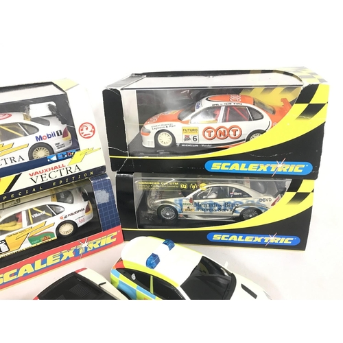 1056 - 4 X Boxed Scalextric Cars and 3 Loose. Including 2 X Opel Vectra. A Vauxhall Vectra. A Mercedes CKL ... 