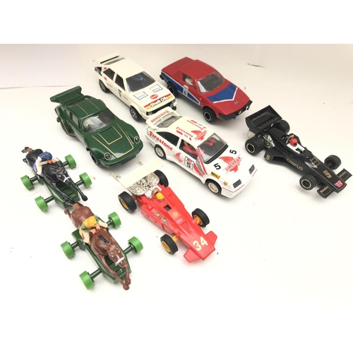 1006 - A Collection Of Scalextric Cars Including 2 Race Horses.