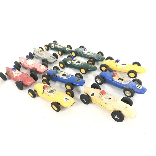 1050 - A Collection of Vintage Scalextric Cars. All Lotus 1961 and Cooper in Various States ideal for spare... 