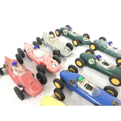 1050 - A Collection of Vintage Scalextric Cars. All Lotus 1961 and Cooper in Various States ideal for spare... 