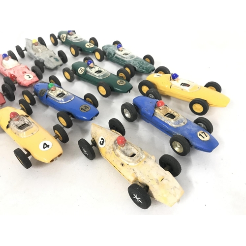 1050 - A Collection of Vintage Scalextric Cars. All Lotus 1961 and Cooper in Various States ideal for spare... 