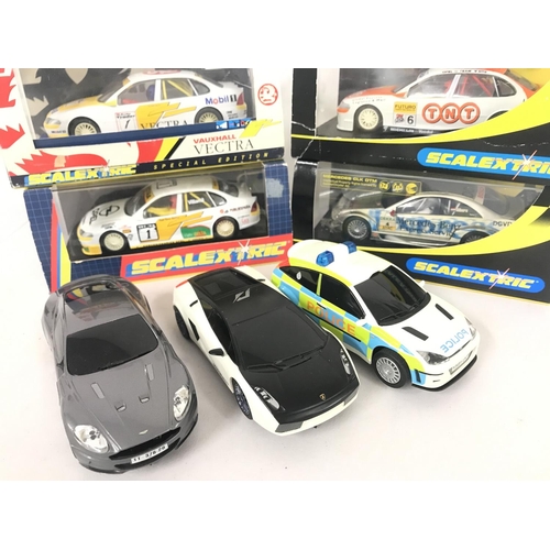 1056 - 4 X Boxed Scalextric Cars and 3 Loose. Including 2 X Opel Vectra. A Vauxhall Vectra. A Mercedes CKL ... 