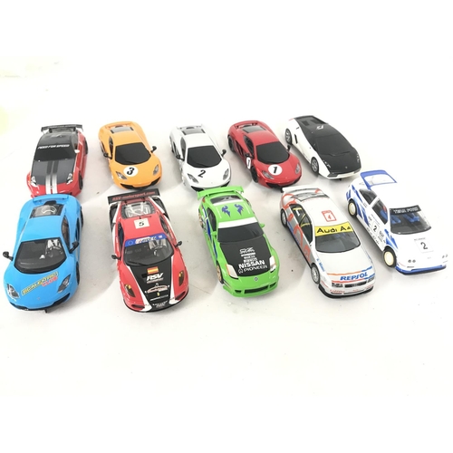 1058 - 10 X Loose Scalextric Cars including Nissan.