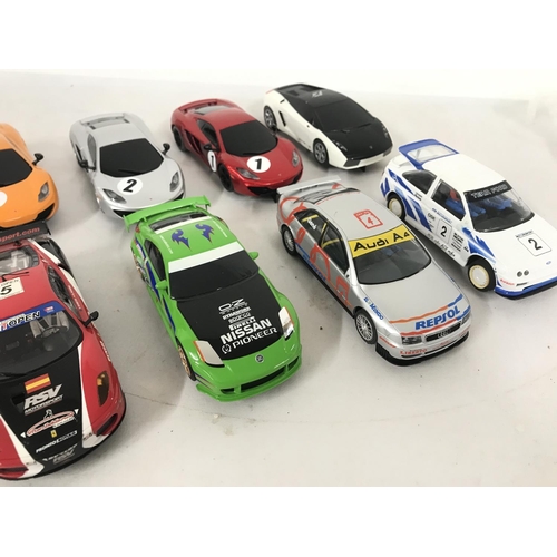 1058 - 10 X Loose Scalextric Cars including Nissan.