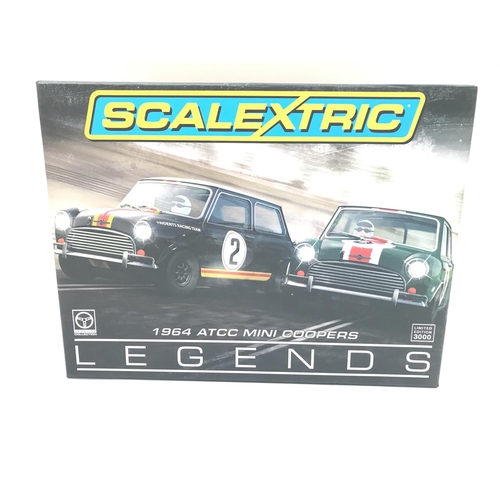 910 - A Boxed Scalextric 1964 ATTC Mini Coopers Legends Set.