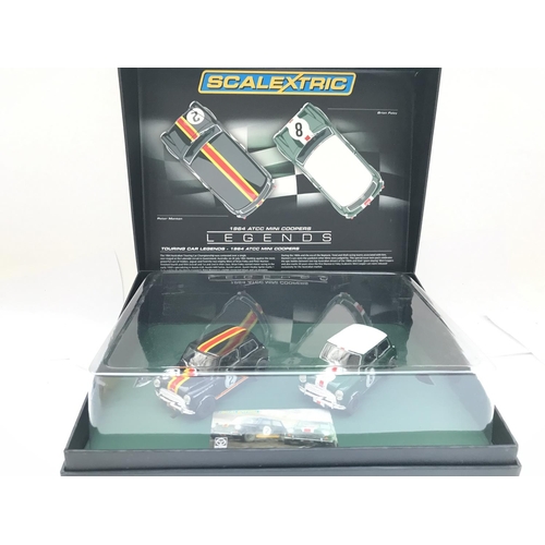 910 - A Boxed Scalextric 1964 ATTC Mini Coopers Legends Set.