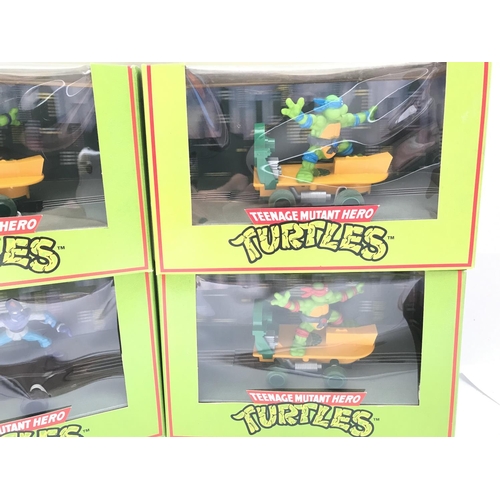 925 - 4 Boxed Scalextric Teenage Mutant Hero Turtles. Including Footsoldier. Donatello. leonardo and Rapha... 