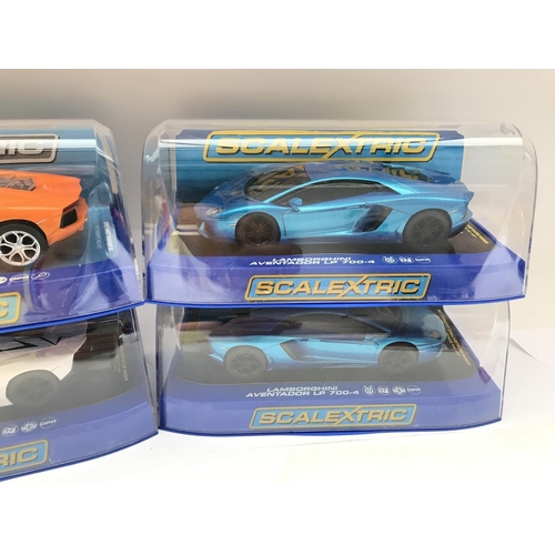 928 - 4 X Boxed Scalextric Lamborghinis LP 700-4.