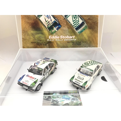 931 - A Scalextric Eddie Stobart R.A.C. Rally Escorts Twin Pack.