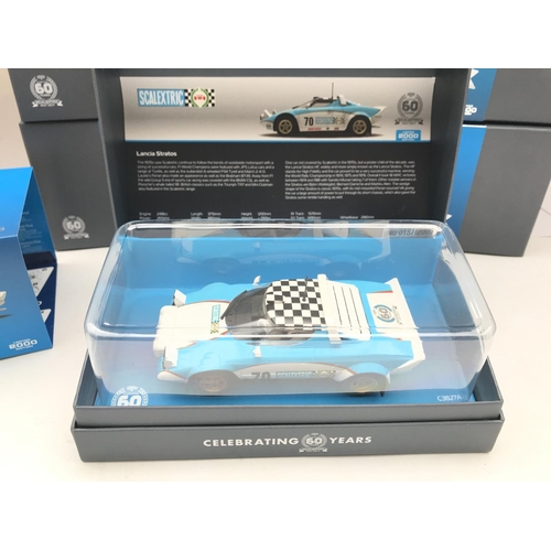 941 - 6 Boxed Scalextric Cars Celebrating 60 Years. Including BMW M3. A Lancia Stratos.a Aston Martin DBR9... 