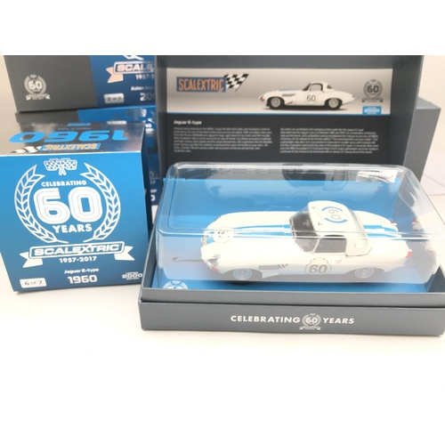 941 - 6 Boxed Scalextric Cars Celebrating 60 Years. Including BMW M3. A Lancia Stratos.a Aston Martin DBR9... 