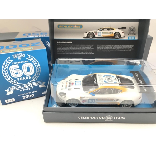 941 - 6 Boxed Scalextric Cars Celebrating 60 Years. Including BMW M3. A Lancia Stratos.a Aston Martin DBR9... 