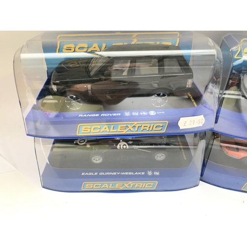 942 - 4 X Boxed Scalextric Vehicles. Including a Range Rover. A Lamborghini Gallardo.a Eagle Gurney-Weslak... 