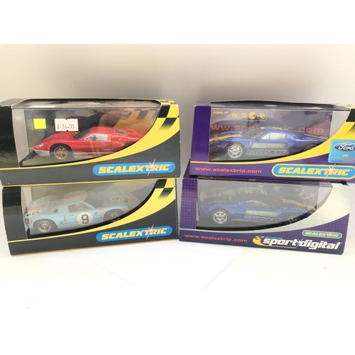 950 - 4 X Boxed Scalextric Cars. All Ford GTs.