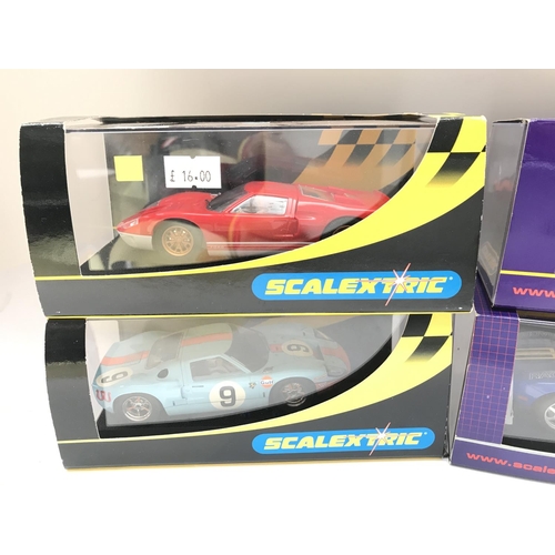 950 - 4 X Boxed Scalextric Cars. All Ford GTs.