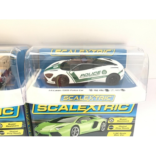 952 - 4 X Boxed Scalextric Cars. 2 X Lamborghini Adventador LP 700-4. A Land Rober Series 1 and a McLaren ... 