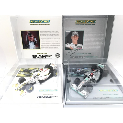 960 - 2 X Boxed Scalextric Commemorative Limited Editions. Michael Schumacher and Jenson Button.