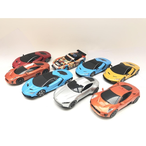 970 - A Collection of 8 Loose Scalextric Cars. Including Jaguar.Aston Martin.Lamborghini.