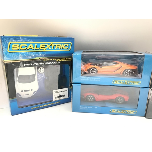 971 - A Collection of 5 Boxed Scalextric Cars. A Subaru Impreza WRC. A Mitsubishi WRC. A Lamborghini. A Ra... 