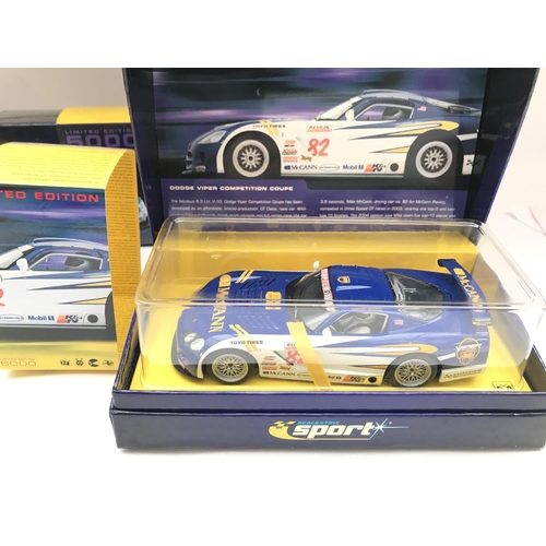 984 - 4 X Boxed Scalextric Cars. A TVR T400R. 2 Dodge Vipers and a Opel Vectra GTS V8 DTM.