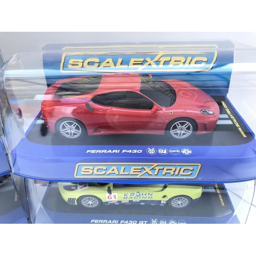 993 - 4 X Boxed Scalextric Cars. 2 X Ferrari F430 GT. A Ferrari F430. A Mercedes-Benz SLR McLaren.