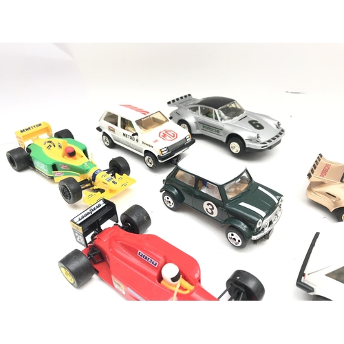 999 - A Collection Of Scalextric Cars Including MG. Mini. Porsche. Etc.