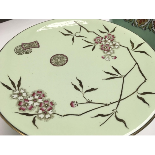 1012 - 19th century ceramics, a porcelain cake stand stamped F.J Cullen Newcastle with floral decoration, t... 