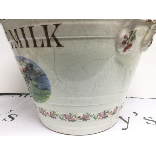 1033 - An early 20th Century ceramic milk pail 'Pure Milk' produced for the Dairy Outfit Company, approx he... 