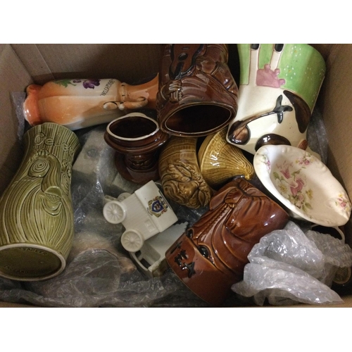 1046 - A large assortment of ceramics and vintage glass including shaving mugs etc