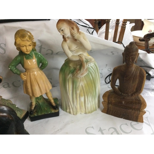 1051 - A collective lot of assorted ceramics including a German Shepard figurine. Postage D