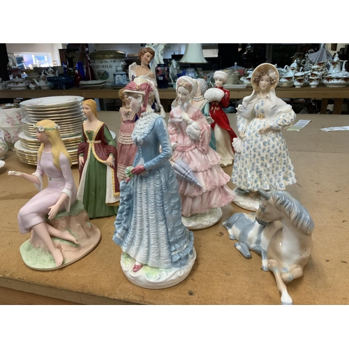 1078 - 9 Various porcelain Franklin mint figures. D