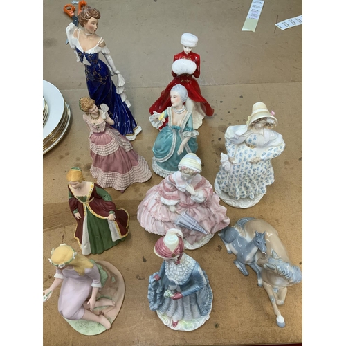 1078 - 9 Various porcelain Franklin mint figures. D