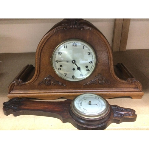 1237 - Two mantle clocks and two wall barometers. Shipping category D.